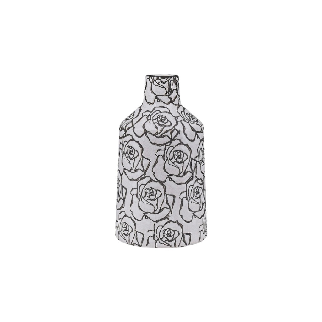 Vase décoratif en céramique pour intérieur avec motifs floraux - 20 x 20 x 30