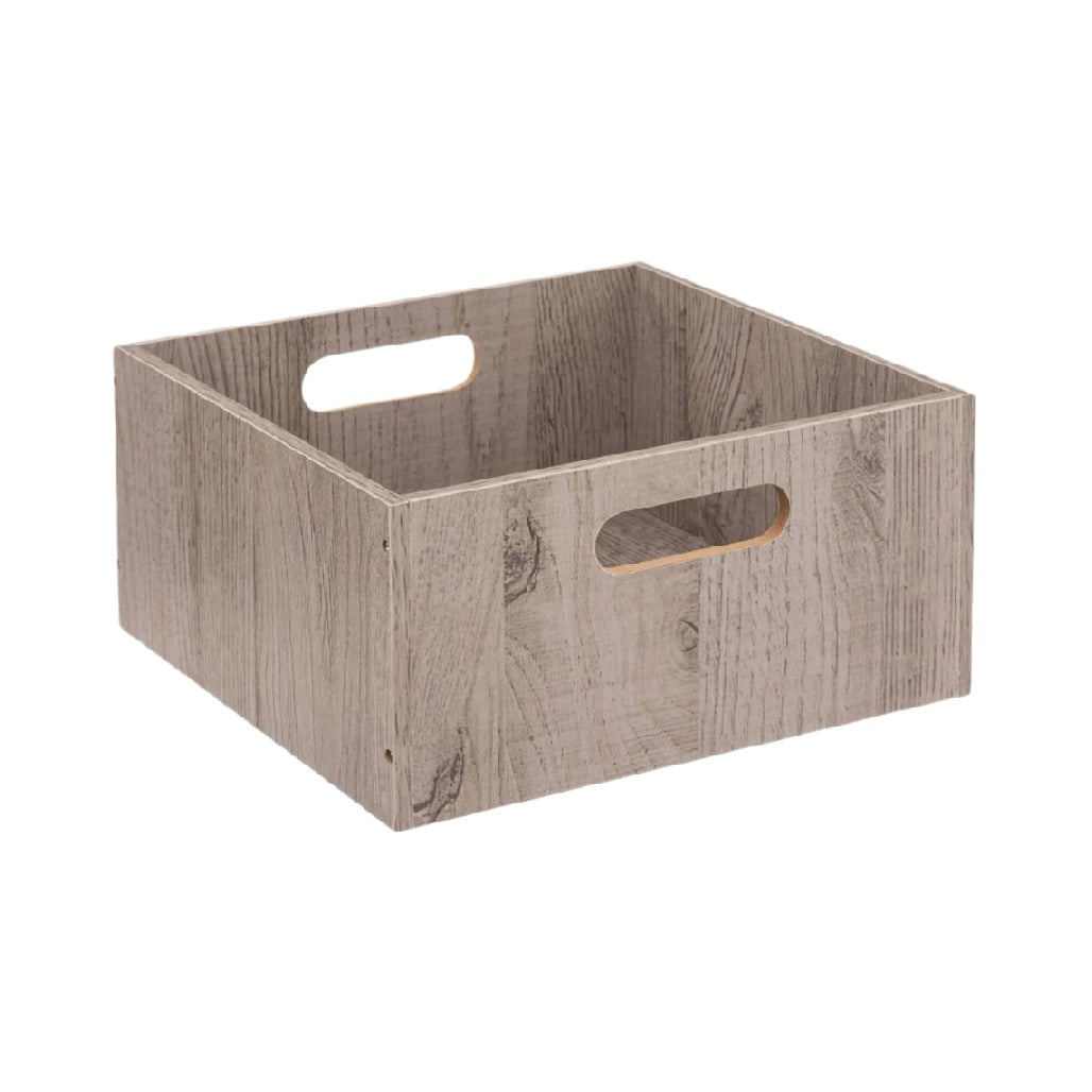 Caisse de rangement en bois avec poignées pour la maison - 30 x 20 x 12